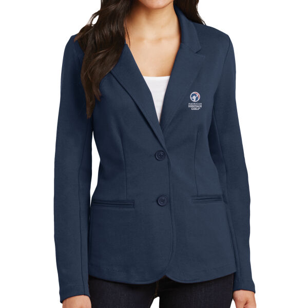 Embroidered American Heritage Girls - Ladies Knit Blazer Thumbnail