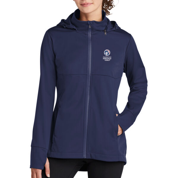 Embroidered American Heritage Girls - Ladies Hooded Soft Shell Jacket Thumbnail