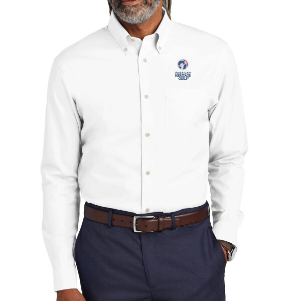 Embroidered American Heritage Girls - Wrinkle Free Stretch Pinpoint Shirt Thumbnail