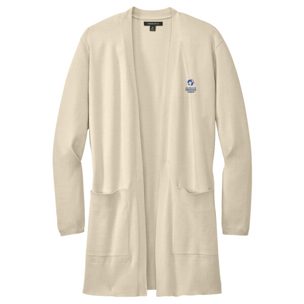 Embroidered American Heritage Girls - Women's Open Front Cardigan Sweater Thumbnail